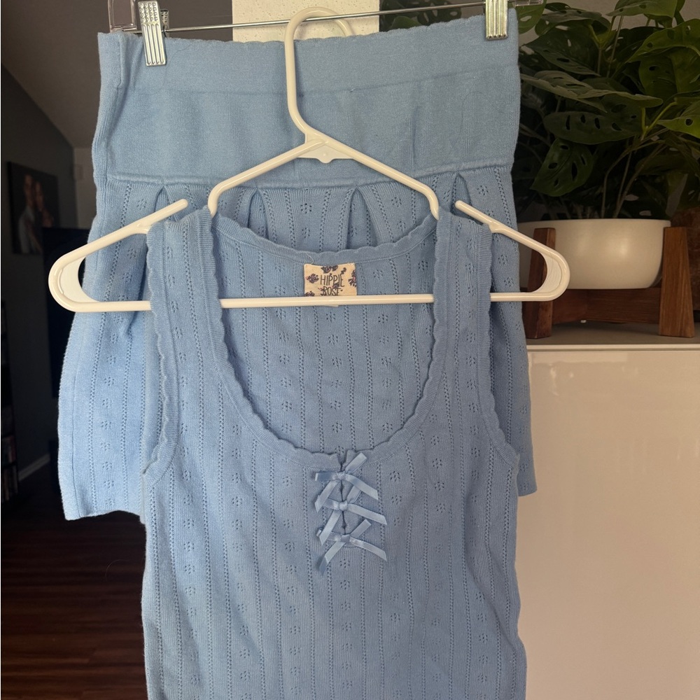 Hippie Rose Sky Blue Knit Ensemble